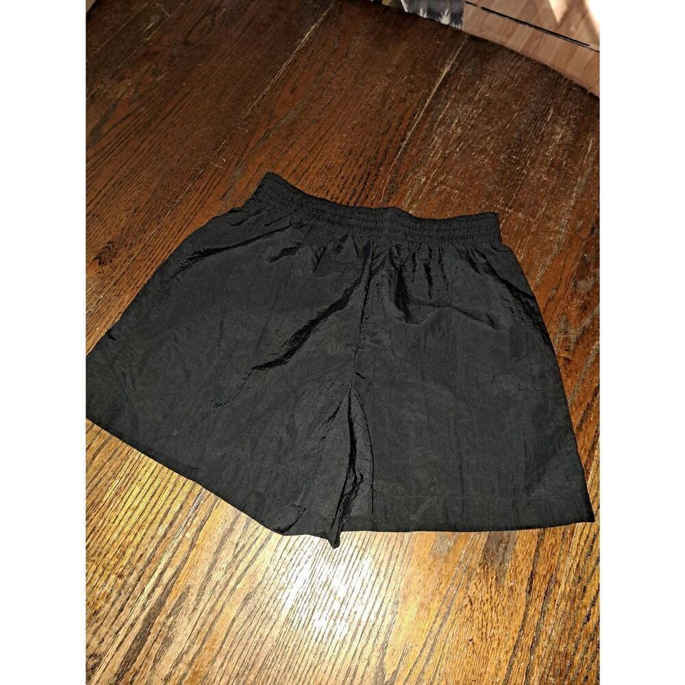 Vintage Large Pacific Connections Black Elastic Waist Nylon Summer Casual Shorts